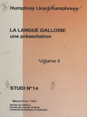 cover image of La langue galloise, une présentation, 2